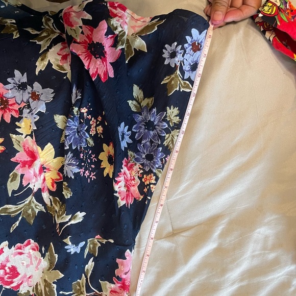 Lulus Navy Floral Print Clip Dot Mini Dress - Picture 4 of 7